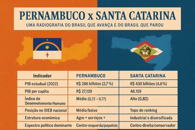 Pernambuco x Santa Catarina: Uma Radiografia do Brasil que Avança e do Brasil que Parou
