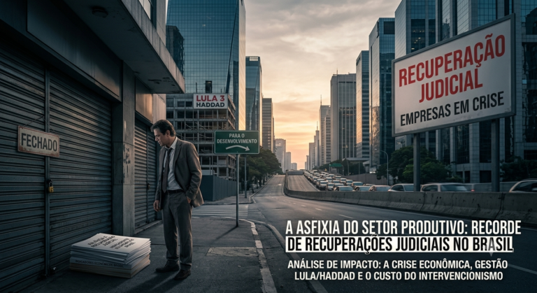 A Asfixia do Setor Produtivo: Recorde de Recuperações Judiciais Expõe o Custo do Intervencionismo no Brasil
